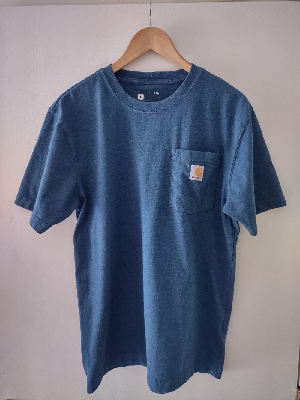 Carhartt K87 Men's Small Blue Pocket T Shirt Loose Fit Workwear Utility